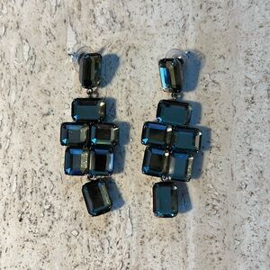 Joan Rivers Olive/gray topaz dangle earrings